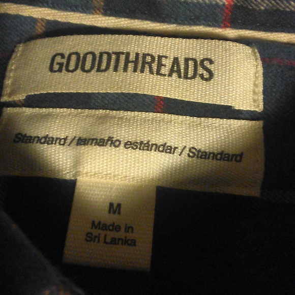 BNWT MENS FLANNEL BLUE/ RED SZ.MED BY GOOD THREADS BEAUTIFUL SOLID POCKETS - Picture 4 of 7